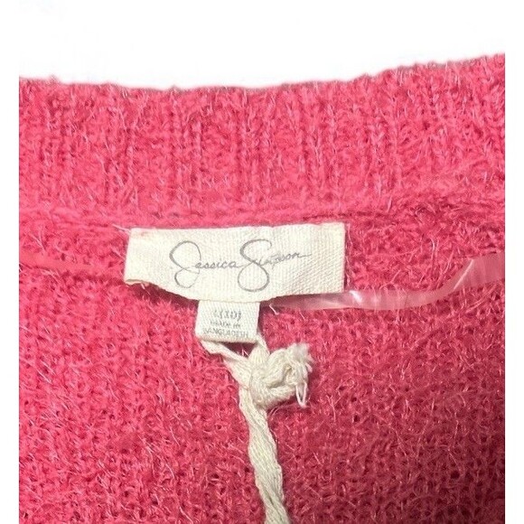 Jessica Simpson Sweater Women’s Small Pink Cropped Soft Knit Button Front NWT - Picture 4 of 4